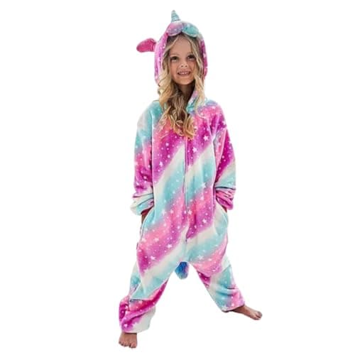 Pijama Kigurumi Infantil Unicórnio Colorido Pelúcia