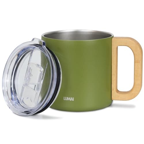 Caneca Térmica com Tampa e Cabo de Madeira Lumai