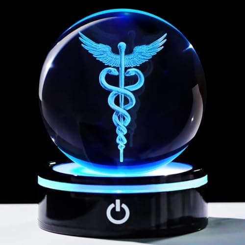 Estatueta de Caduceu 3D com Luz LED