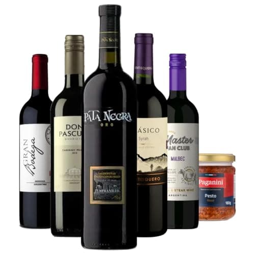 Kit Degustação de 5 Vinhos Tintos + Pesto Paganini