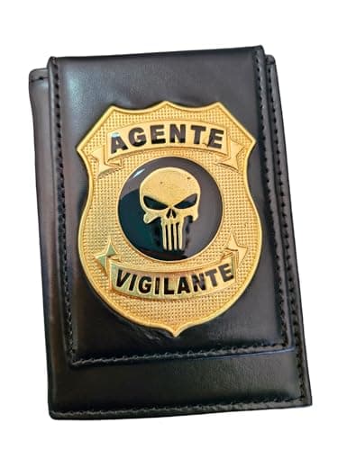 Carteira de Couro com Emblema Agente Vigilante