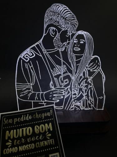 Luminária Com Sua Foto Personalizada LED Casal