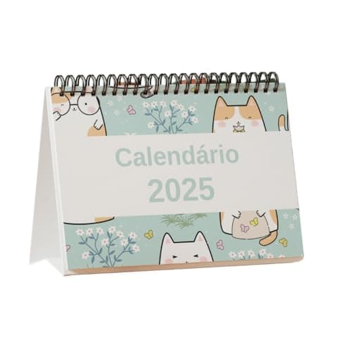 Calendário de Mesa 2025 - Cute Cats Planner