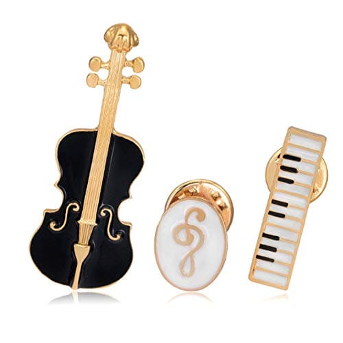 Broche com Tema Musical Esmaltado Elegante