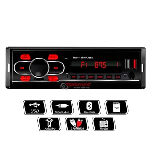 Som Automotivo Carro Radio FM MP3 Bluetooth