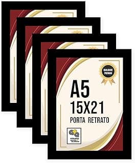 Kit 4 Porta Retrato 15x21 Moldura Laminada Fosca