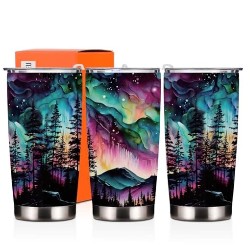 Caneca Térmica com Estampa de Aurora Boreal