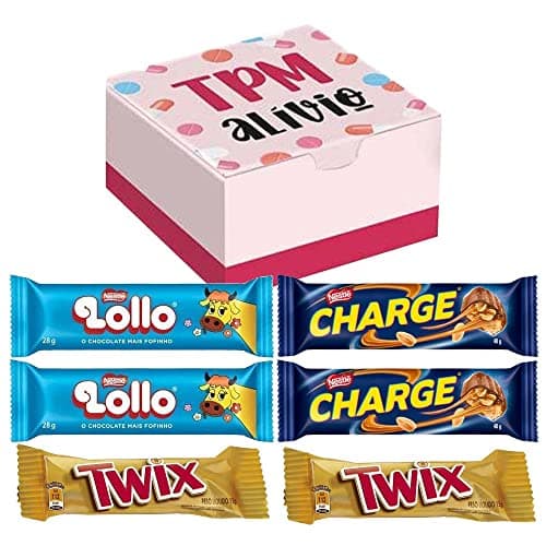 Kit TPM 4 - Caixa com Chocolates Twix, Lollo e Charge