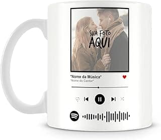 Caneca Personalizada com Foto e Música Spotify