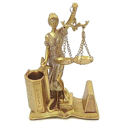 Estatueta Decorativa Dama da Justiça com Porta-lápis