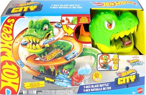 Pista de Brinquedo T-Rex x Quartel de Bombeiros Hot Wheels