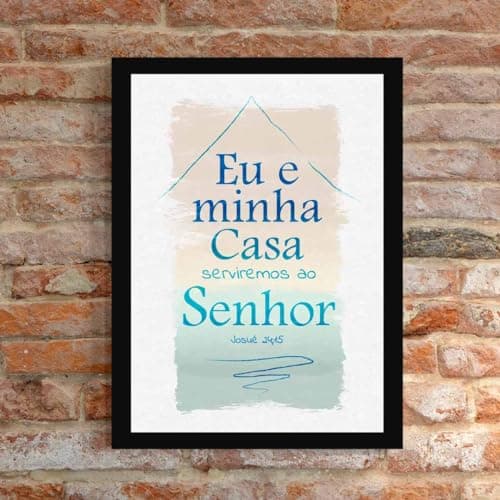 Quadro Decorativo Cristão - Versículo Azul