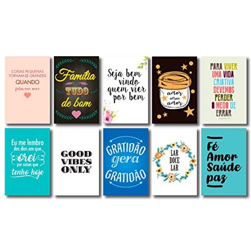 Kit 10 Placas Decorativas Frases Motivacionais MDF