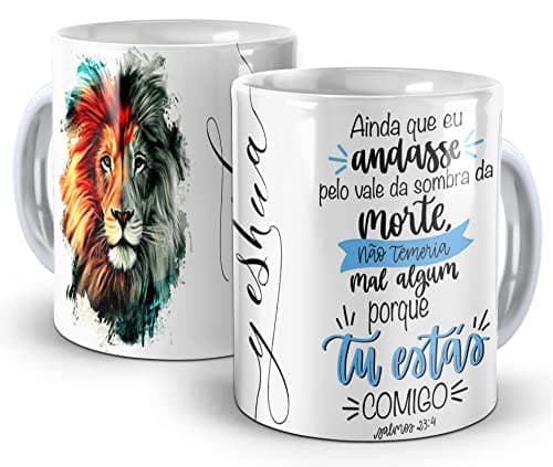 Caneca Salmo 23 de Cerâmica Resistente