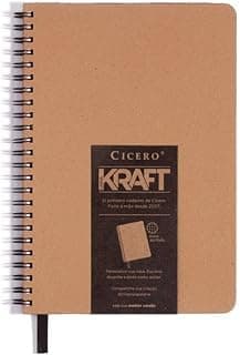 Caderno Kraft Pontado, Cicero, Bege, Médio