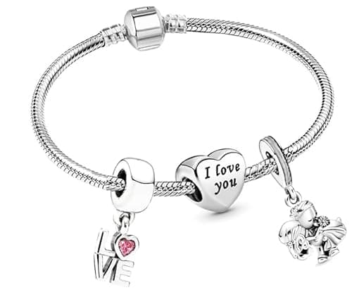 Pulseira com Berloque Love You - 19cm - Feminina