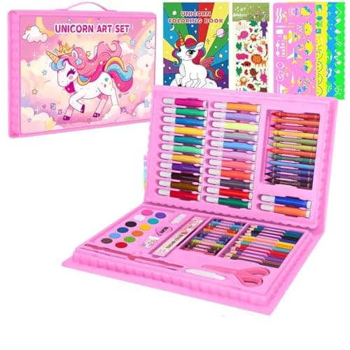 Kit Pintura Infantil Completo 150 Peças (Rosa)