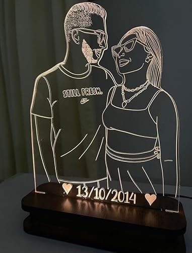 Luminária Personalizada LED Casal com Foto