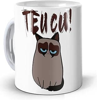 Caneca Porcelana Gatinho Teu C*! 300ml