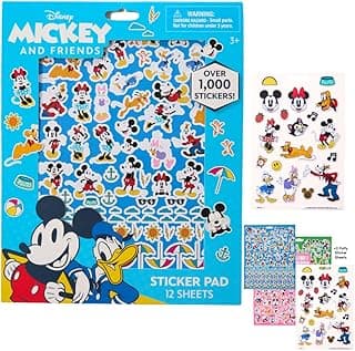 Adesivos Infantis Mickey Mouse, 12 Folhas Disney