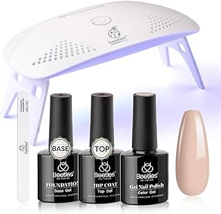 Kit de Esmalte Gel Nude com Luz LED UV Beetles