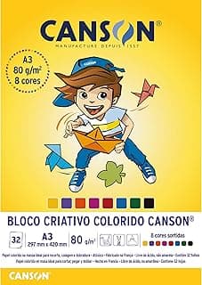 Bloco Colorido Criativo A3, 8 Cores, Canson