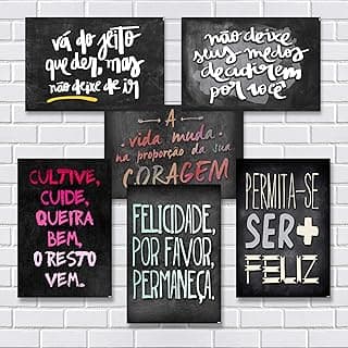 Kit Com 7 Placas Em MDF - Frases Motivacionais - R+ Adesivos